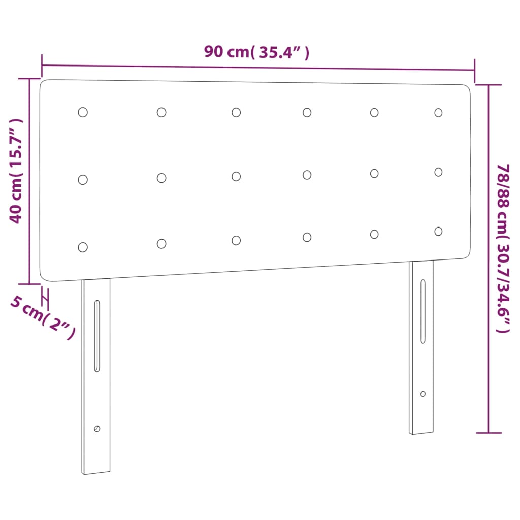 vidaXL Kopfteil Hellgrau 90x5x78/88 cm Stoff