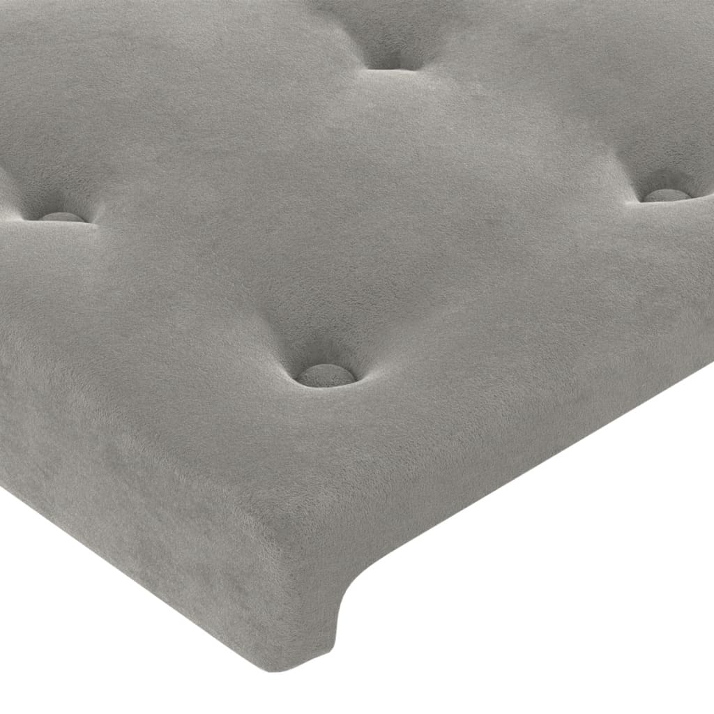 vidaXL Kopfteil Hellgrau 100x5x78/88 cm Samt