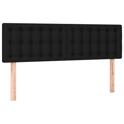 vidaXL Kopfteile 2 Stk. Schwarz 72x5x78/88 cm Stoff