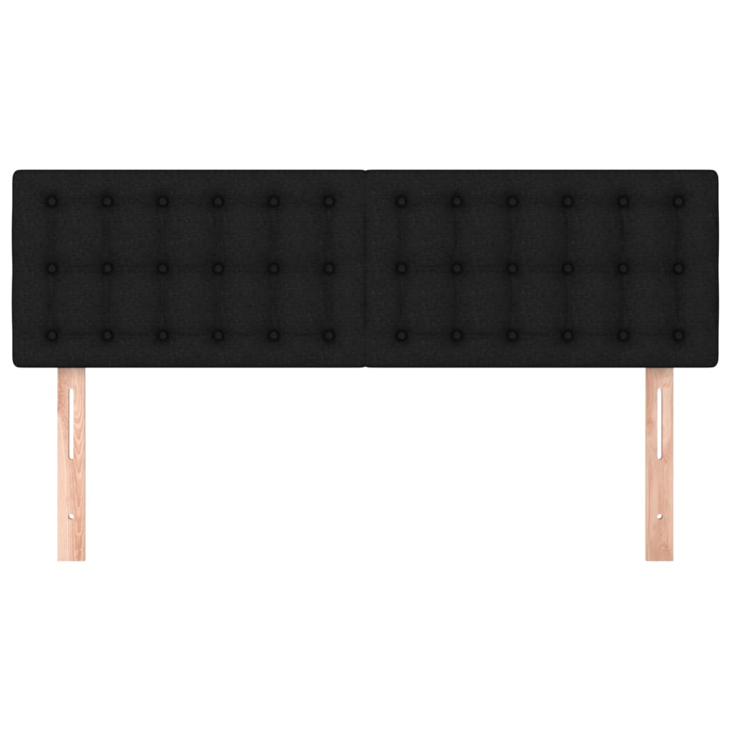 vidaXL Kopfteile 2 Stk. Schwarz 72x5x78/88 cm Stoff