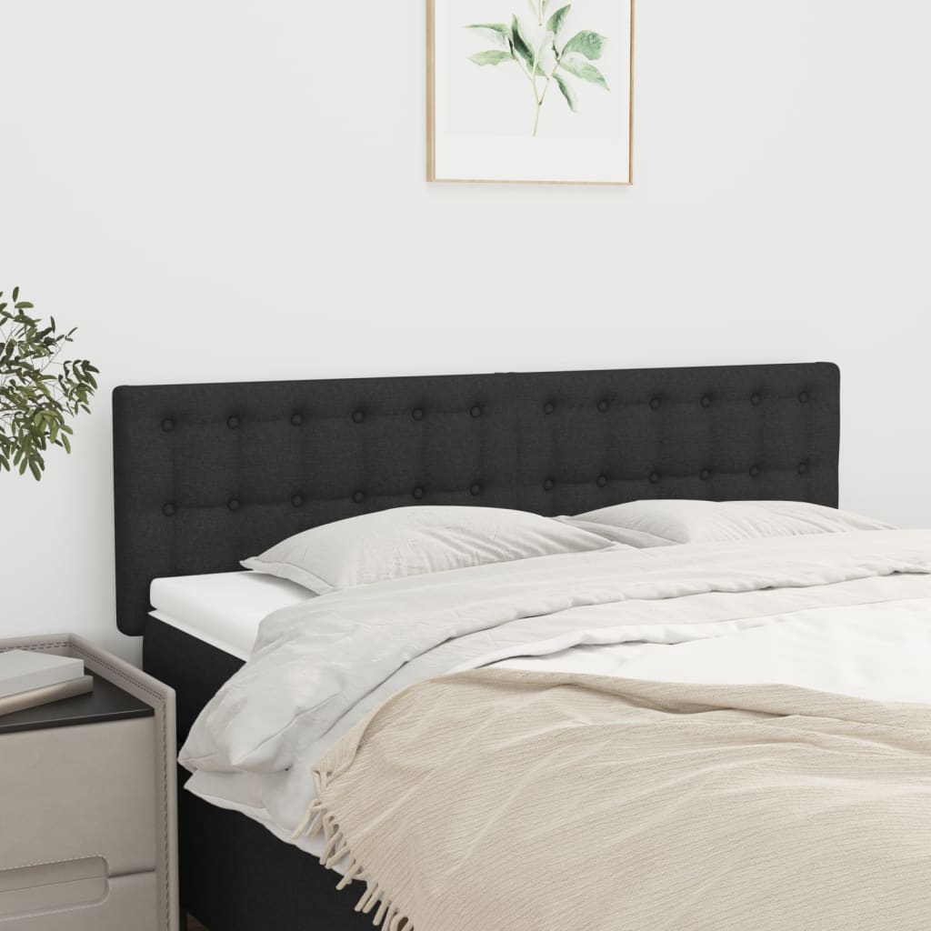 vidaXL Kopfteile 2 Stk. Schwarz 72x5x78/88 cm Stoff