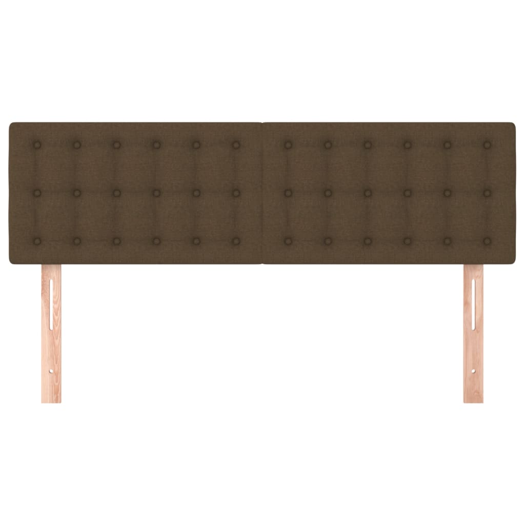 vidaXL Kopfteile 2 Stk. Dunkelbraun 72x5x78/88 cm Stoff