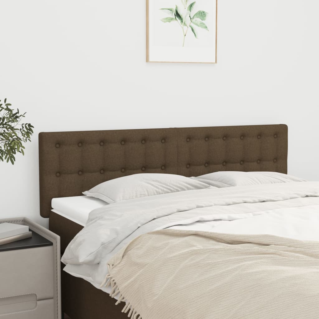 vidaXL Kopfteile 2 Stk. Dunkelbraun 72x5x78/88 cm Stoff
