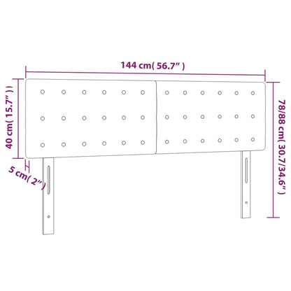 vidaXL Kopfteile 2 Stk. Taupe 72x5x78/88 cm Stoff