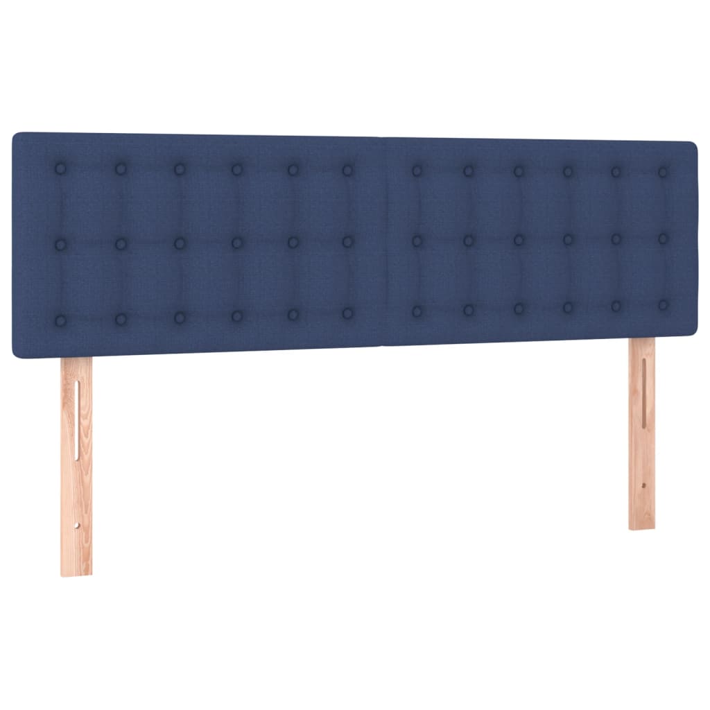 vidaXL Kopfteile 2 Stk. Blau 72x5x78/88 cm Stoff