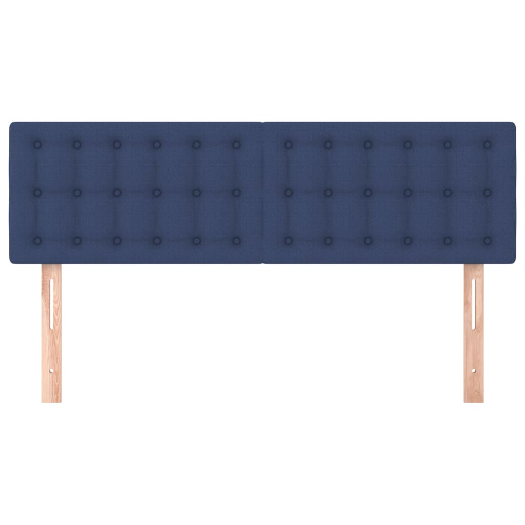 vidaXL Kopfteile 2 Stk. Blau 72x5x78/88 cm Stoff