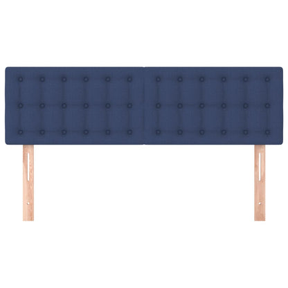 vidaXL Kopfteile 2 Stk. Blau 72x5x78/88 cm Stoff
