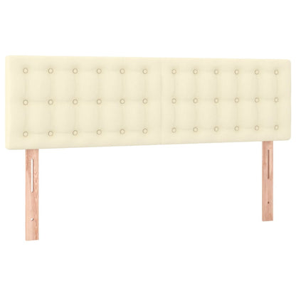 vidaXL Kopfteile 2 Stk. Creme 72x5x78/88 cm Kunstleder