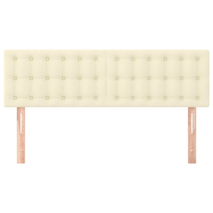 vidaXL Kopfteile 2 Stk. Creme 72x5x78/88 cm Kunstleder