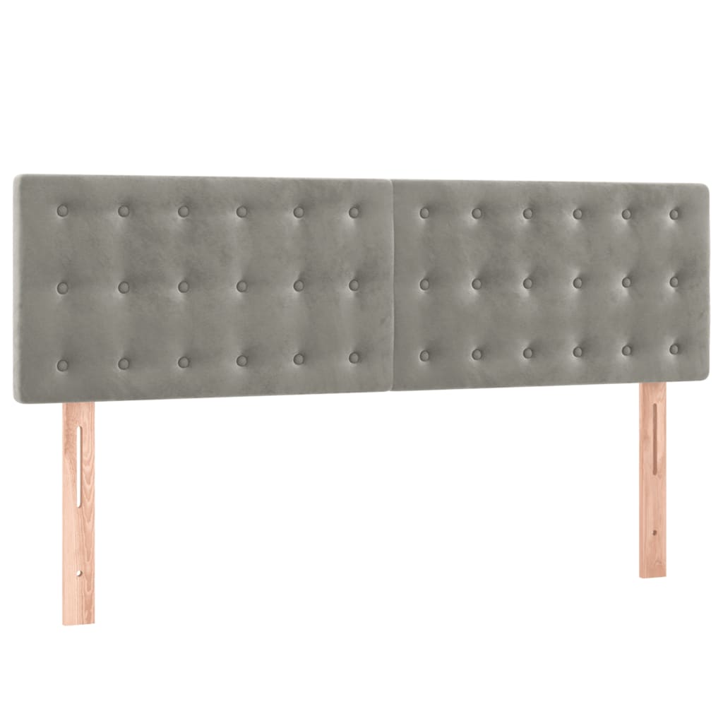 vidaXL Kopfteile 2 Stk. Hellgrau 72x5x78/88 cm Samt