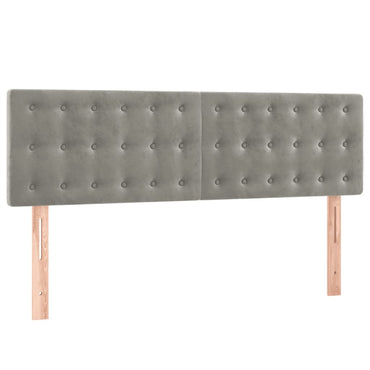 vidaXL Kopfteile 2 Stk. Hellgrau 72x5x78/88 cm Samt