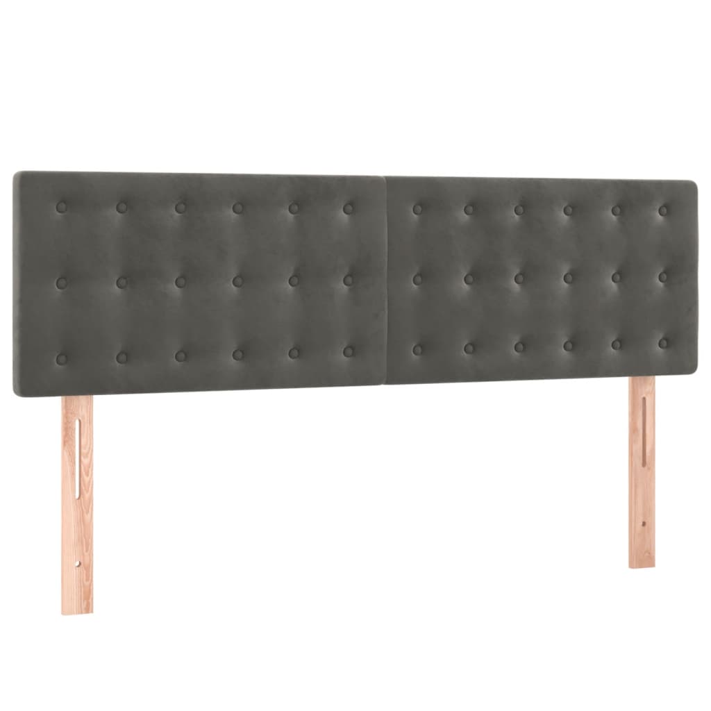 vidaXL Kopfteile 2 Stk. Dunkelgrau 72x5x78/88 cm Samt