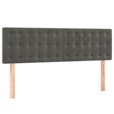 vidaXL Kopfteile 2 Stk. Dunkelgrau 72x5x78/88 cm Samt