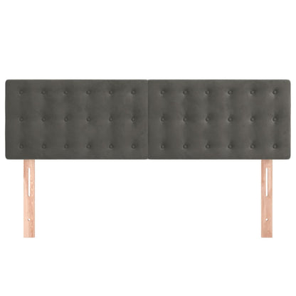 vidaXL Kopfteile 2 Stk. Dunkelgrau 72x5x78/88 cm Samt