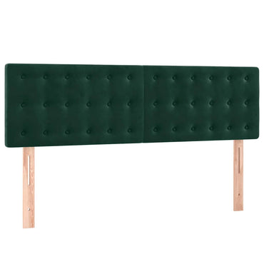 vidaXL Kopfteile 2 Stk. Dunkelgrün 72x5x78/88 cm Samt