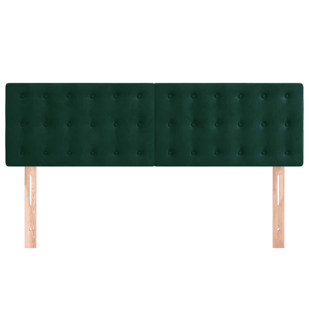 Kopfteile 2 Stk. Dunkelgrün 72x5x78/88 cm Samt