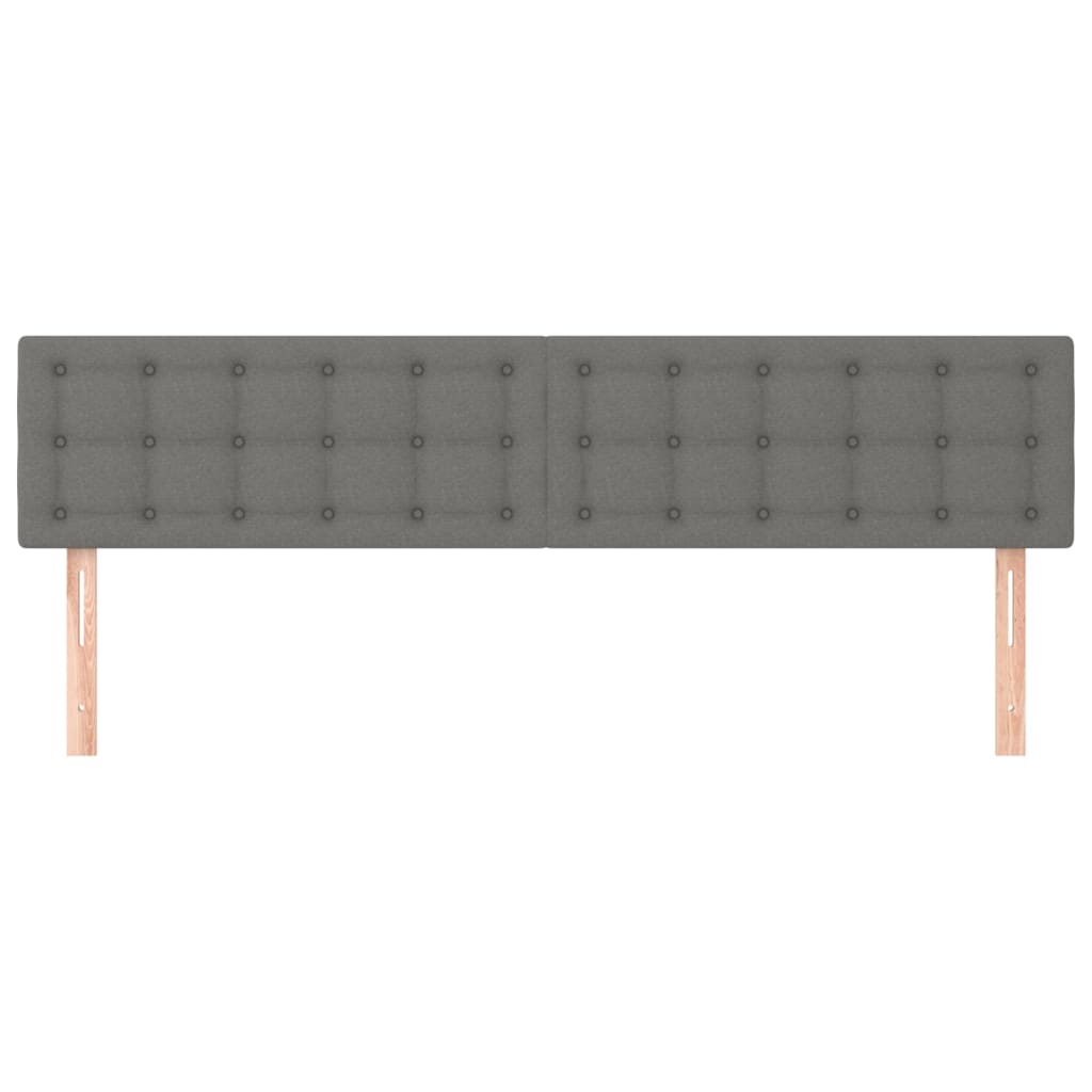 vidaXL Kopfteile 2 Stk. Dunkelgrau 80x5x78/88 cm Stoff