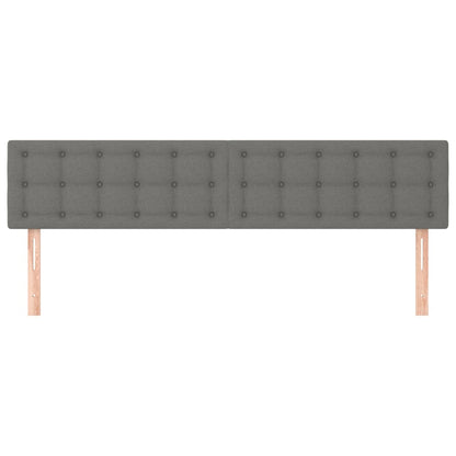 vidaXL Kopfteile 2 Stk. Dunkelgrau 80x5x78/88 cm Stoff