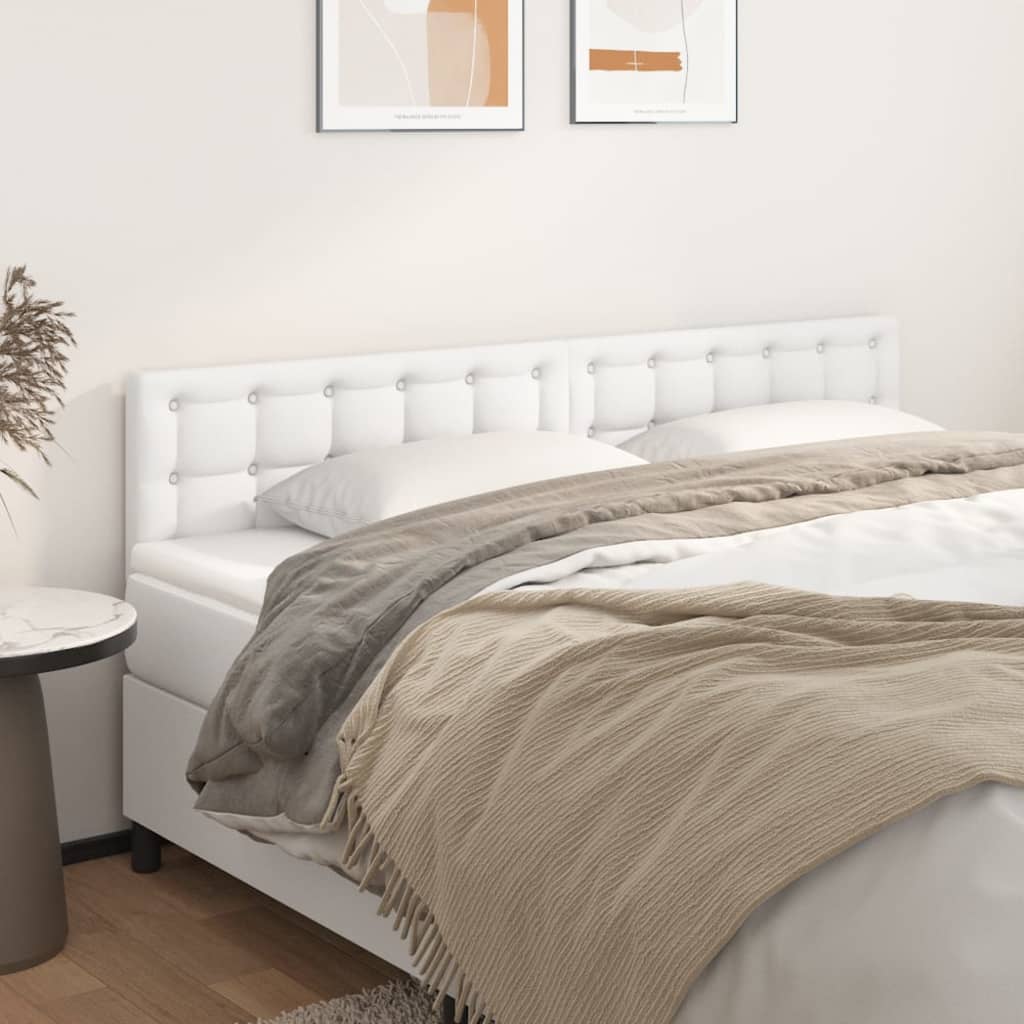 vidaXL Kopfteile 2 Stk. Weiß 80x5x78/88 cm Kunstleder