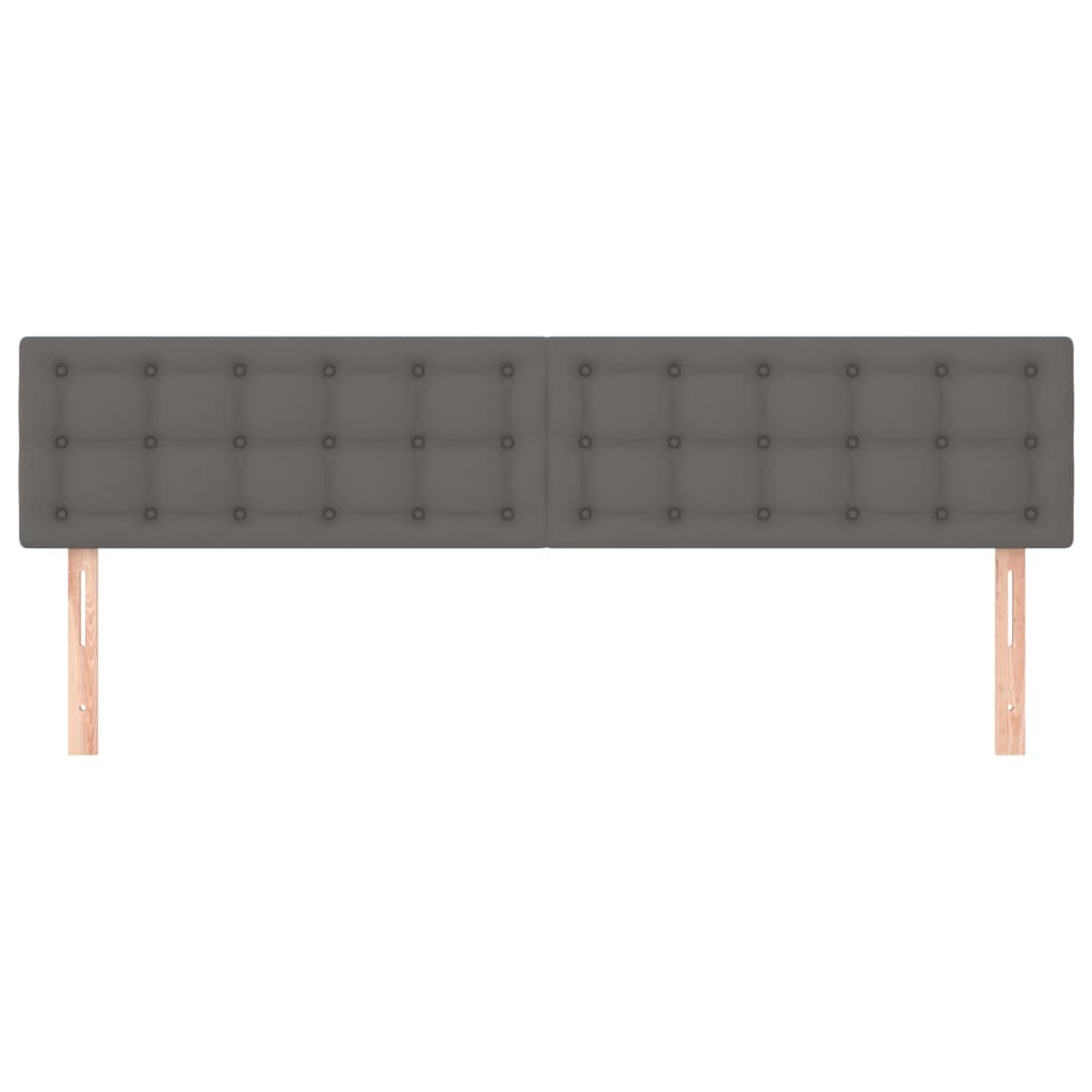 vidaXL Kopfteile 2 Stk. Grau 80x5x78/88 cm Kunstleder