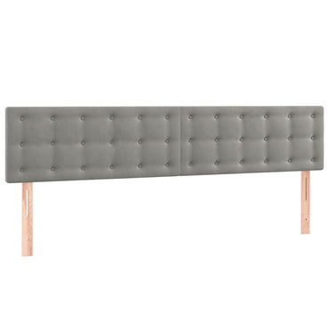 vidaXL Kopfteile 2 Stk. Hellgrau 80x5x78/88 cm Samt