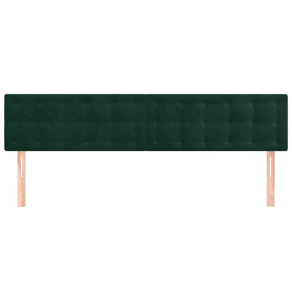 vidaXL Kopfteile 2 Stk. Dunkelgrün 80x5x78/88 cm Samt