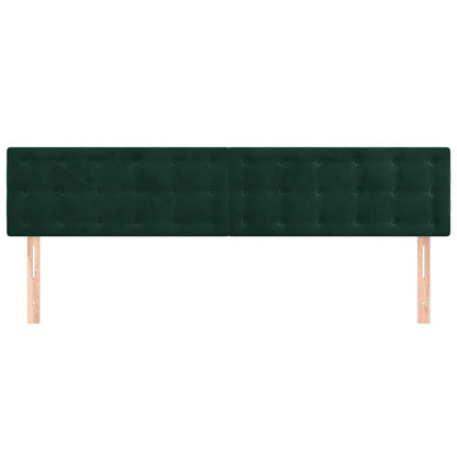 vidaXL Kopfteile 2 Stk. Dunkelgrün 80x5x78/88 cm Samt