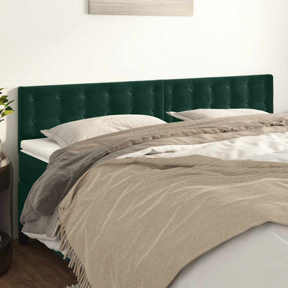 vidaXL Kopfteile 2 Stk. Dunkelgrün 80x5x78/88 cm Samt