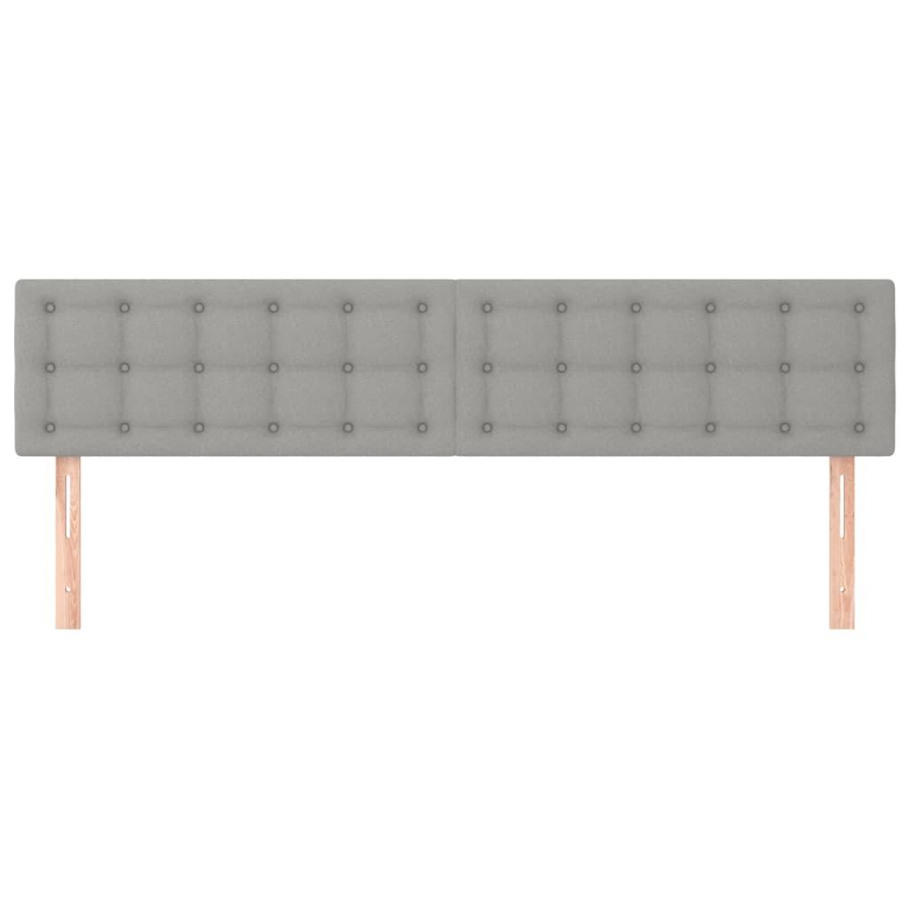 Kopfteile 2 Stk. Hellgrau 90x5x78/88 cm Stoff