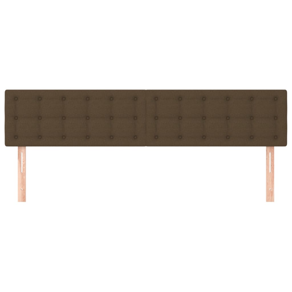 vidaXL Kopfteile 2 Stk. Dunkelbraun 90x5x78/88 cm Stoff