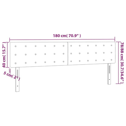 vidaXL Kopfteile 2 Stk. Dunkelbraun 90x5x78/88 cm Stoff
