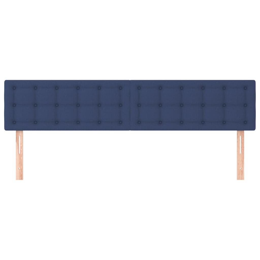 vidaXL Kopfteile 2 Stk. Blau 90x5x78/88 cm Stoff