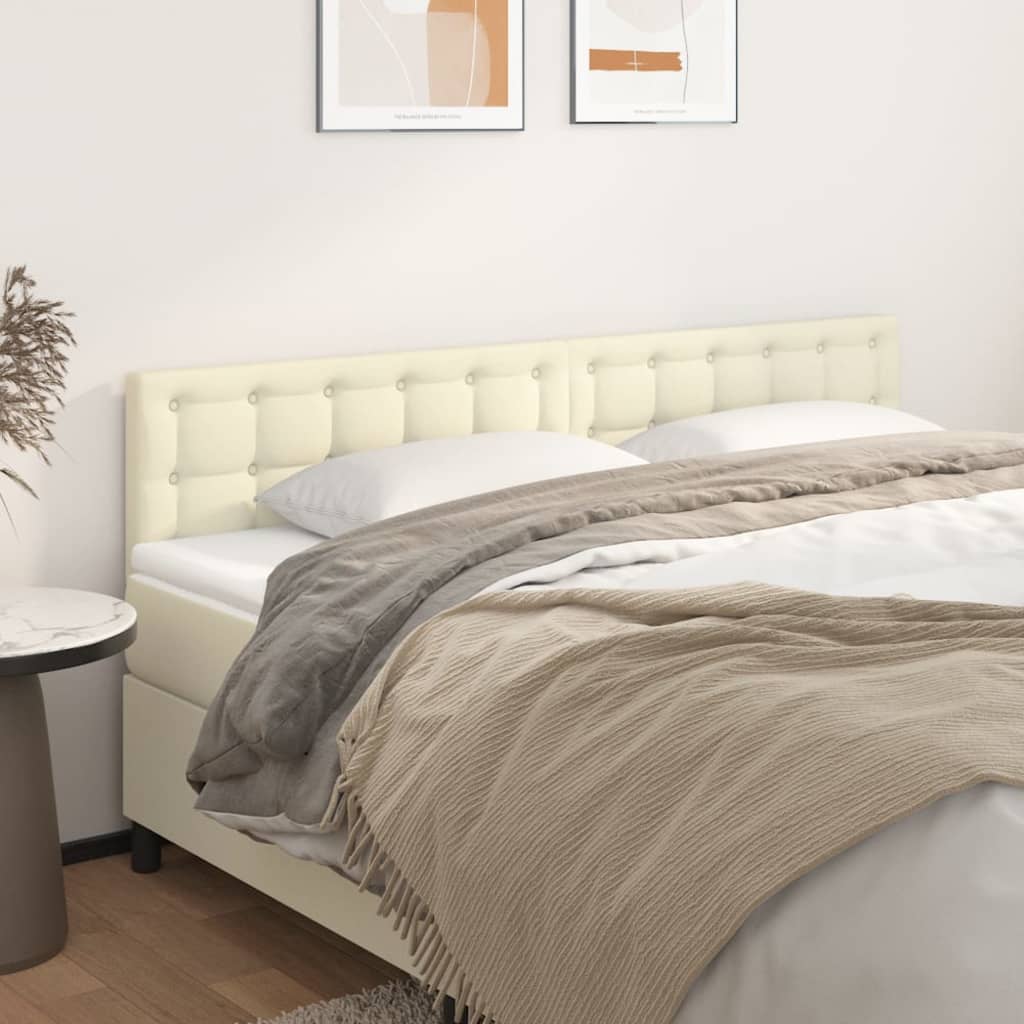 vidaXL Kopfteile 2 Stk. Creme 90x5x78/88 cm Kunstleder