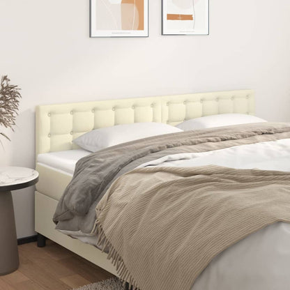 vidaXL Kopfteile 2 Stk. Creme 90x5x78/88 cm Kunstleder