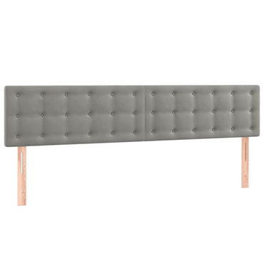 vidaXL Kopfteile 2 Stk. Hellgrau 100x5x78/88 cm Samt