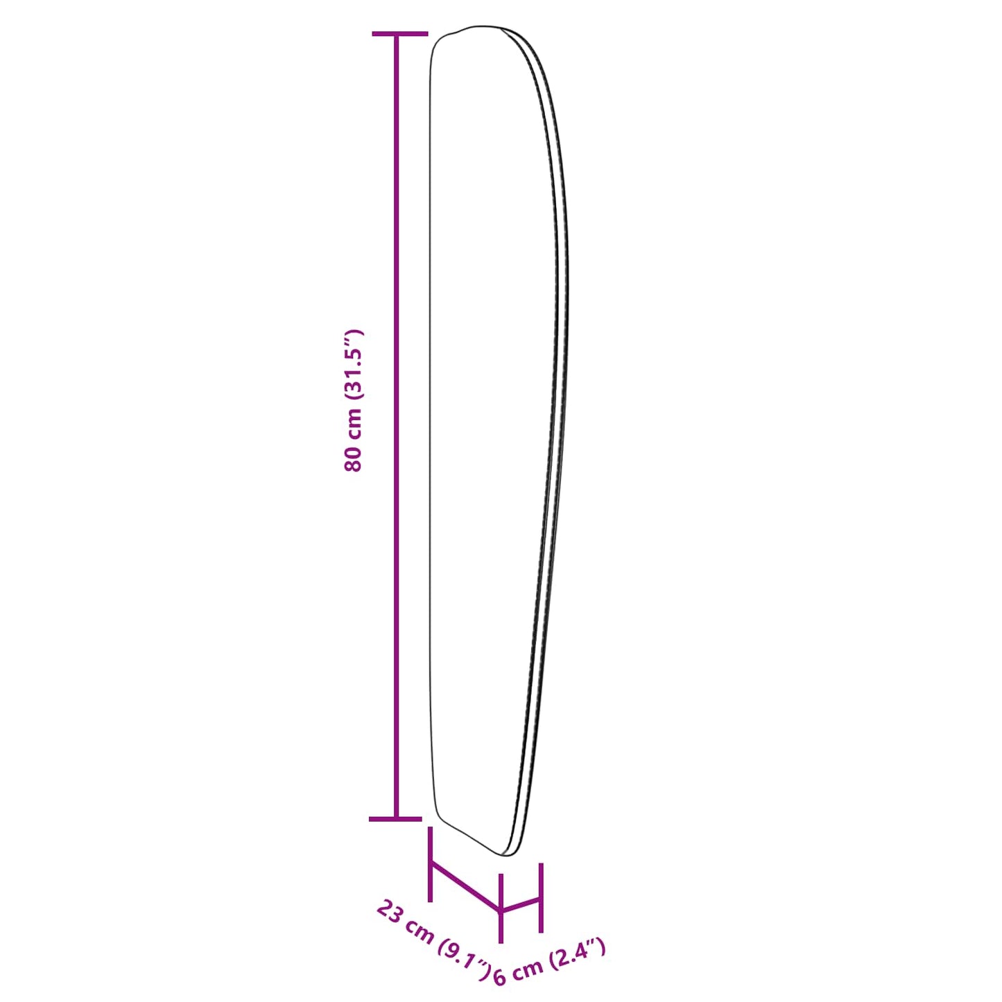 Kopfteil Ohr Dunkelgrau 80 x 23 x 6 cm Stoff