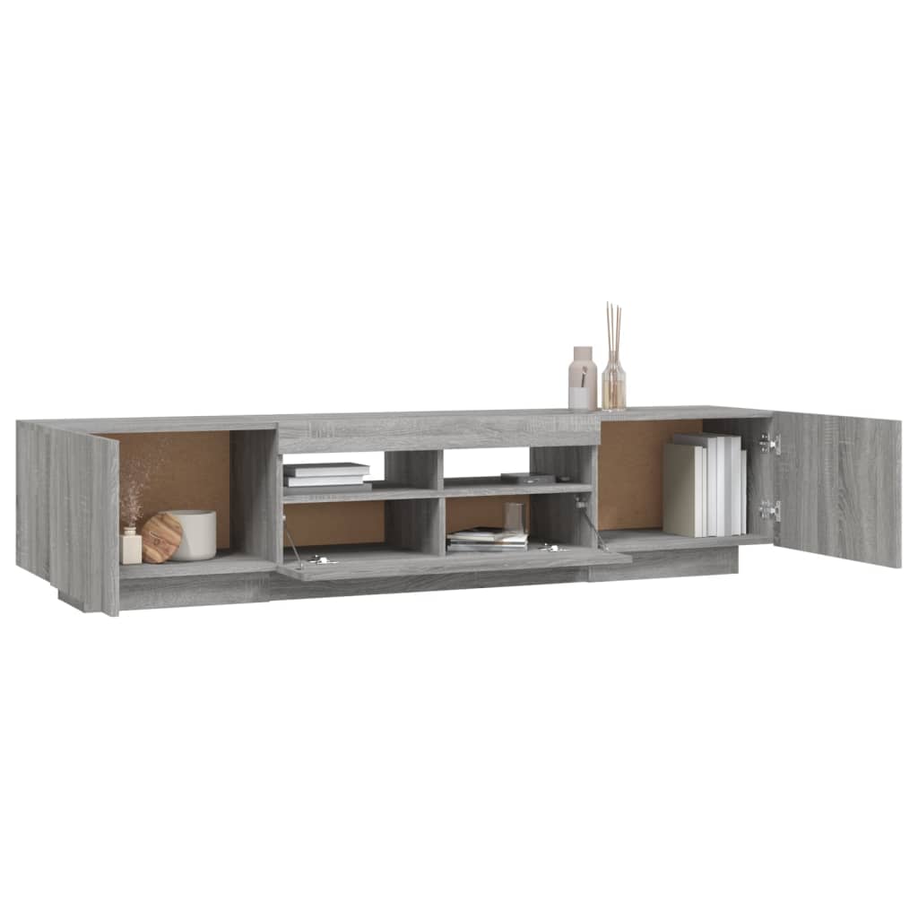 vidaXL 2-tlg. TV-Schrank-Set LED-Leuchten Grau Sonoma Holzwerkstoff