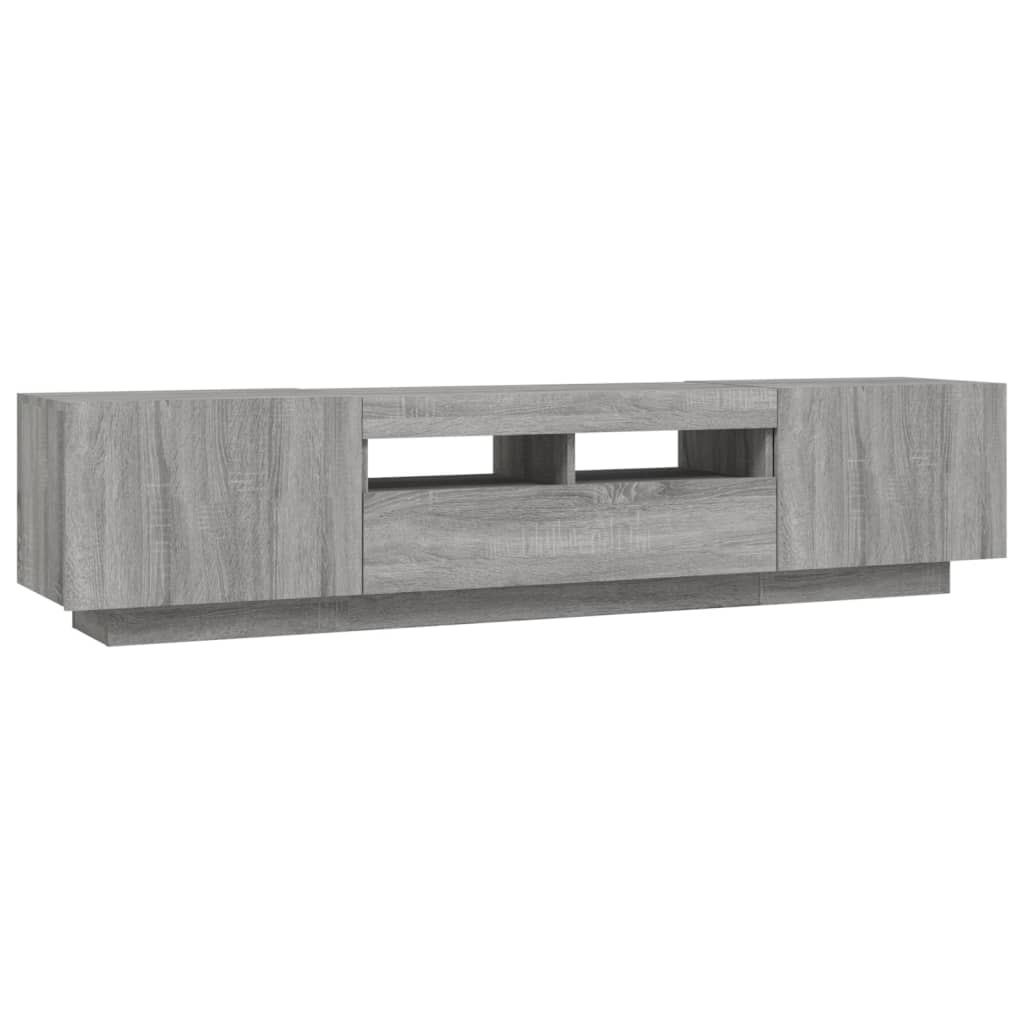 vidaXL 2-tlg. TV-Schrank-Set LED-Leuchten Grau Sonoma Holzwerkstoff