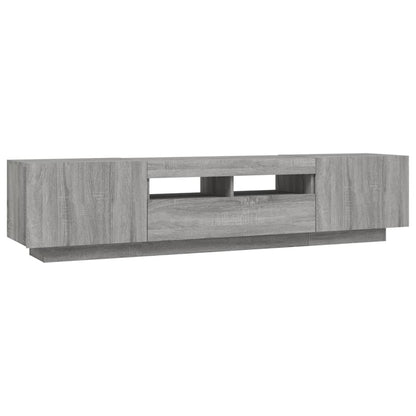 vidaXL 2-tlg. TV-Schrank-Set LED-Leuchten Grau Sonoma Holzwerkstoff