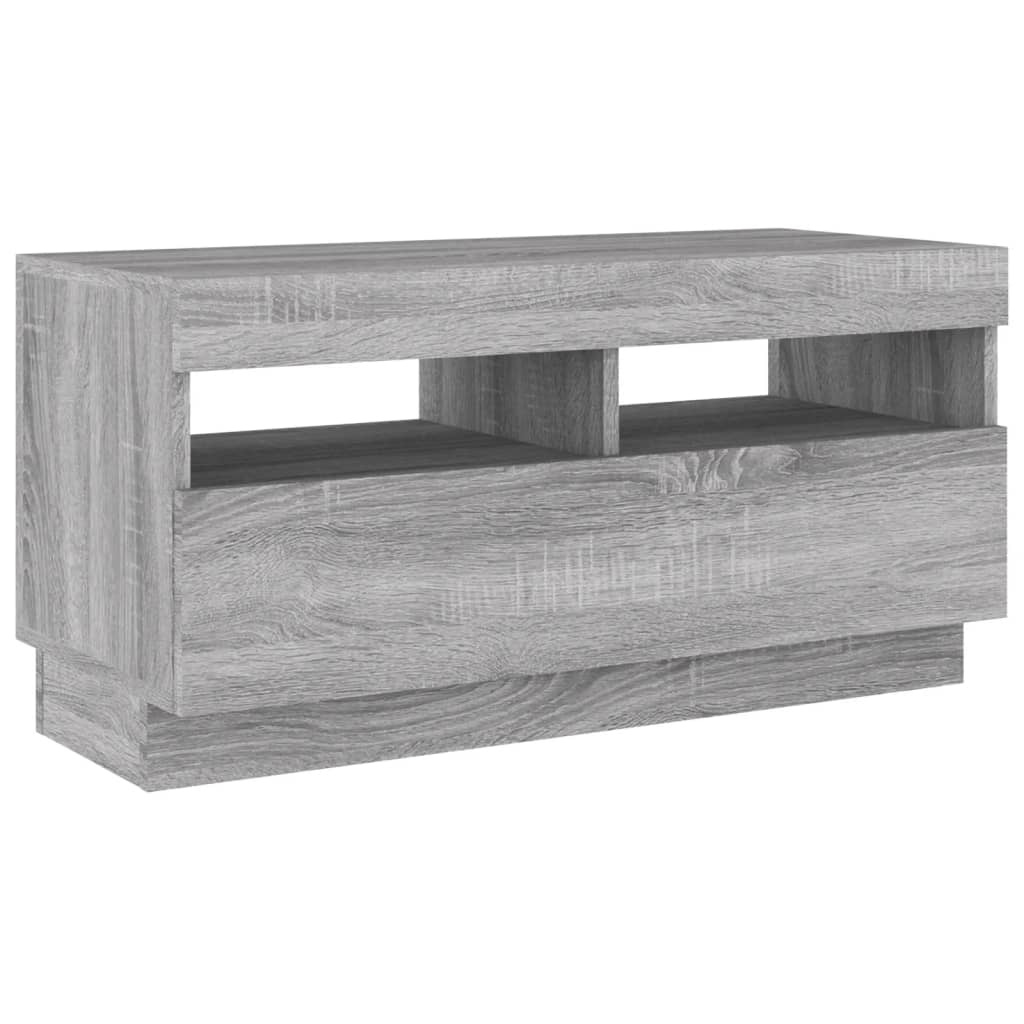 vidaXL 2-tlg. TV-Schrank-Set LED-Leuchten Grau Sonoma Holzwerkstoff