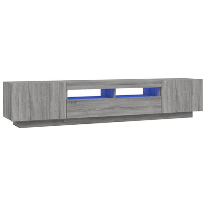 vidaXL Ensemble de 2 meubles TV avec lumières LED Gris Sonoma Bois d'ingénierie