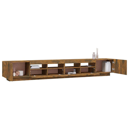 vidaXL Ensemble de 3 meubles TV avec lumières LED Chêne fumé Bois d'ingénierie