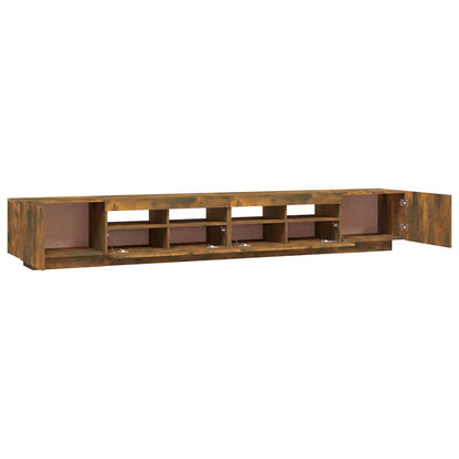 vidaXL Ensemble de 3 meubles TV avec lumières LED Chêne fumé Bois d'ingénierie