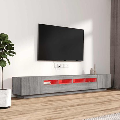 vidaXL Meuble TV 3 pcs avec lumières LED Gris Chêne Sonoma Aggloméré