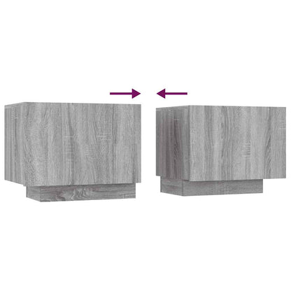 vidaXL Meuble TV 3 pcs avec lumières LED Gris Chêne Sonoma Aggloméré