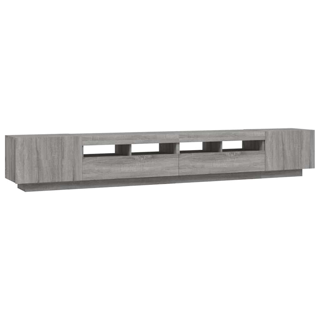 vidaXL Meuble TV 3 pcs avec lumières LED Gris Chêne Sonoma Aggloméré