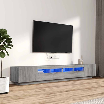 vidaXL Meuble TV 3 pcs avec lumières LED Gris Chêne Sonoma Aggloméré