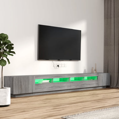 vidaXL Meuble TV 3 pcs avec lumières LED Gris Chêne Sonoma Aggloméré