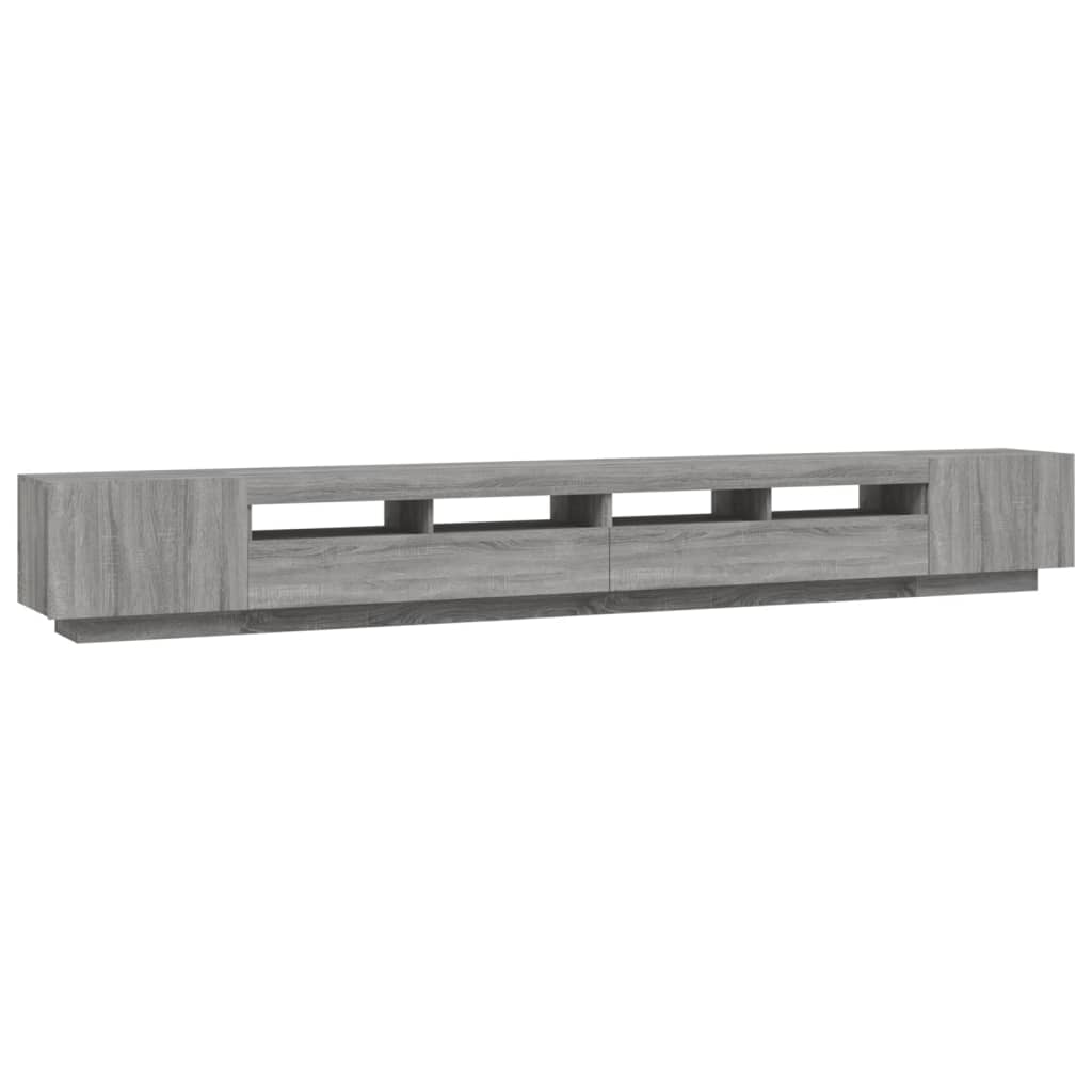 vidaXL Meuble TV 3 pcs avec lumières LED Gris Chêne Sonoma Aggloméré