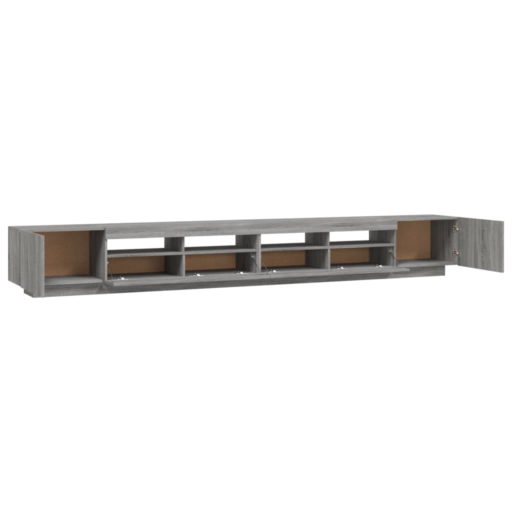 vidaXL Meuble TV 3 pcs avec lumières LED Gris Chêne Sonoma Aggloméré